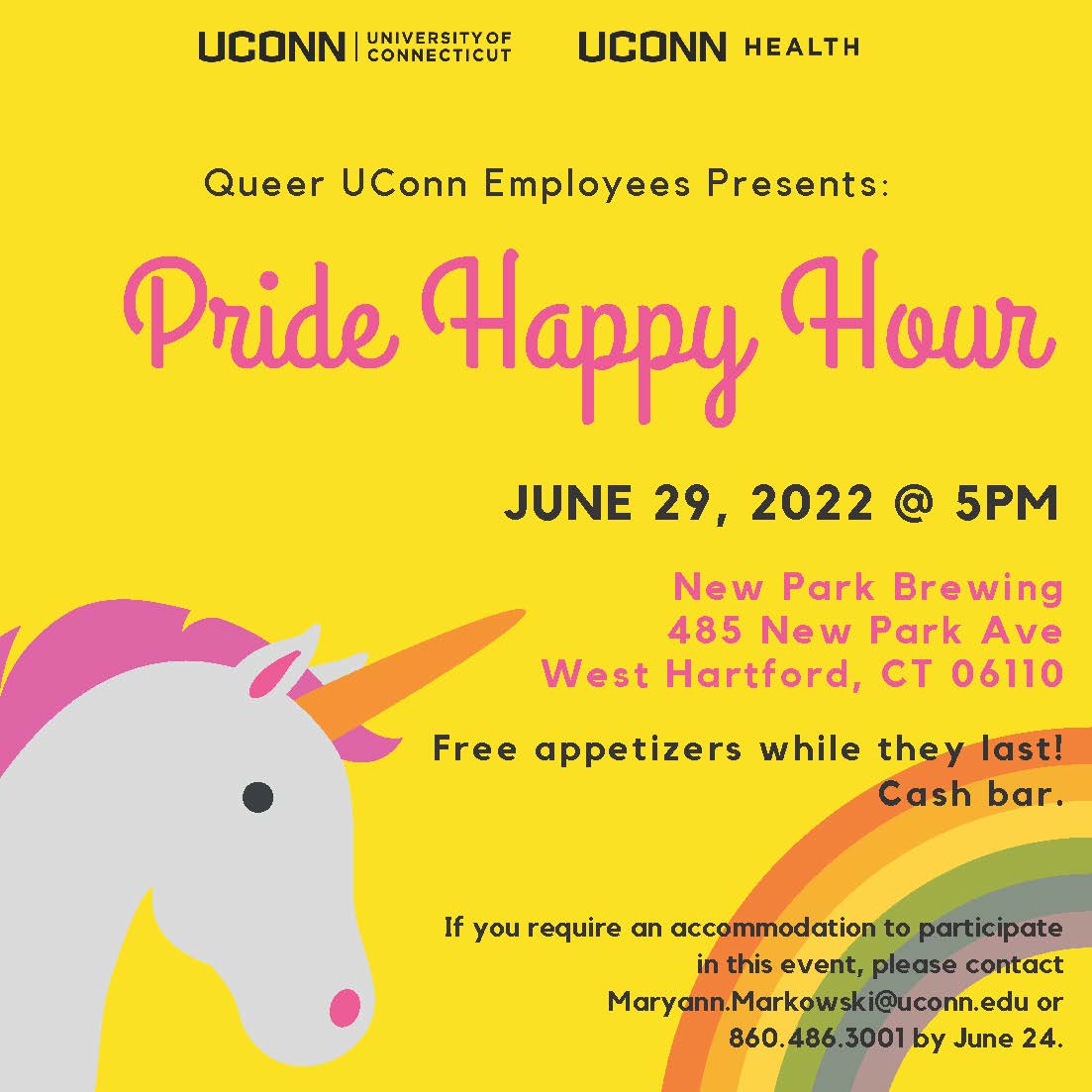 Image button to PDF flyer for June 29, 2022 In-person Pride happy hour