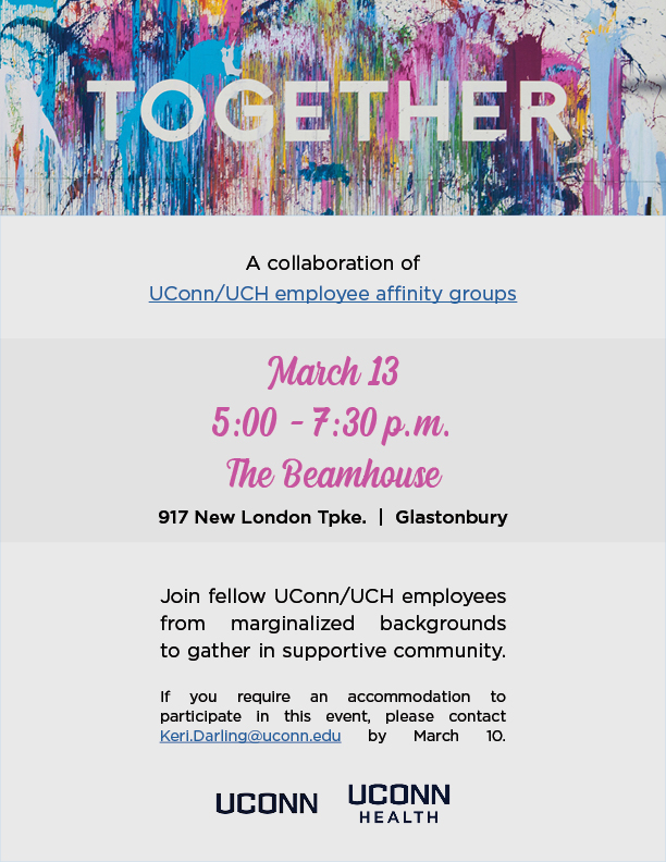 Image button to PDF flyer for March 13 UConn/UConn Health Affinity Groups collaboration event