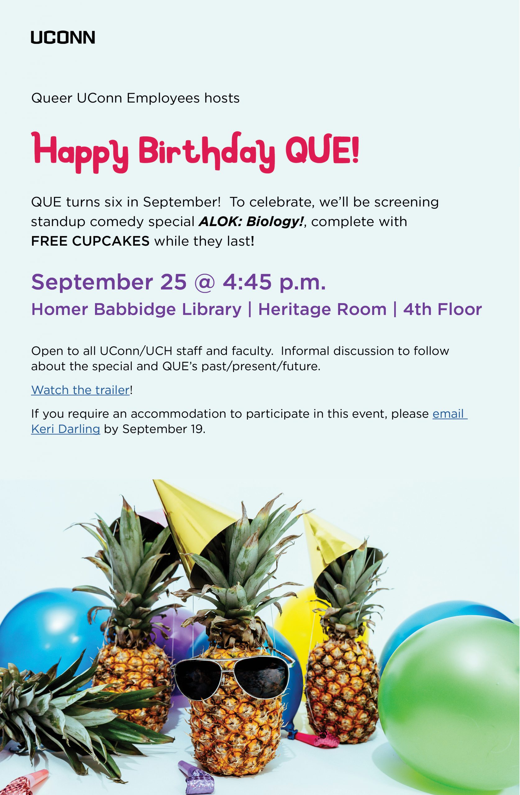 Image button to PDF flyer for September 25 2025 QUE Birthday with Film Screening